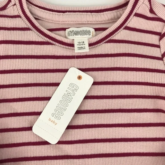 Gymboree Pink Striped  shirt 12-18m NWT - Picture 4 of 5